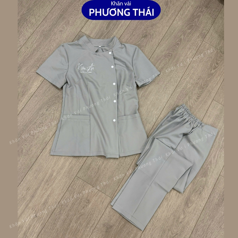 Đồng phục spa, áo đồng phục lễ tân cao cấp, đồng phục may theo mẫu 2025 Đồng phục spa, áo đồng phục lễ tân cao cấp, đồng phục may theo mẫu chất cotton lạnh