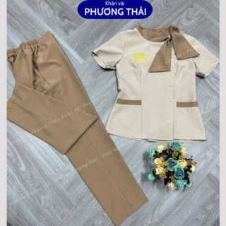 Đồng phục spa, áo đồng phục lễ tân cao cấp, đồng phục may theo mẫu chất cotton lạnh Đồng phục spa, áo đồng phục lễ tân cao cấp, đồng phục may theo mẫu chất cotton lạnh