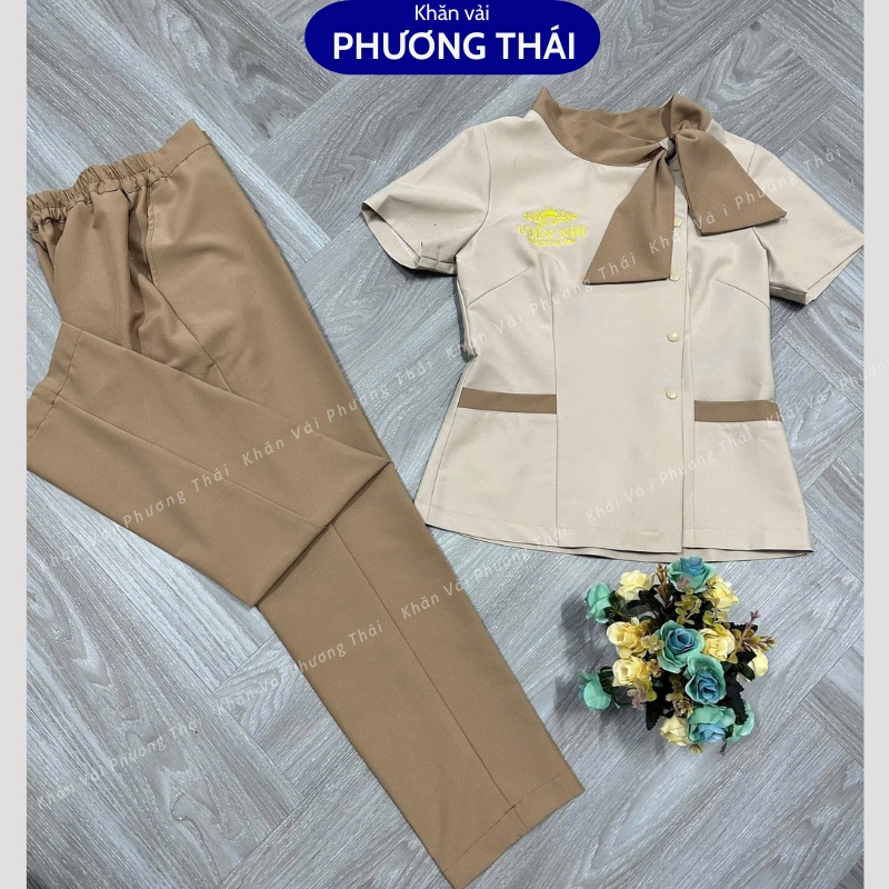 Đồng phục spa, áo đồng phục lễ tân cao cấp, đồng phục may theo mẫu 2025 Đồng phục spa, áo đồng phục lễ tân cao cấp, đồng phục may theo mẫu chất cotton lạnh