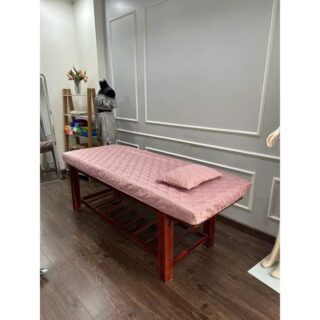 Ga bọc giường spa cotton trần bông cho giường spa, giường mi, phun xăm