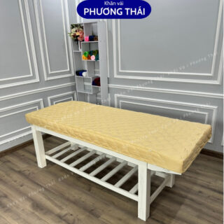 Ga bọc giường spa cotton trần bông cho giường spa, giường mi, phun xăm