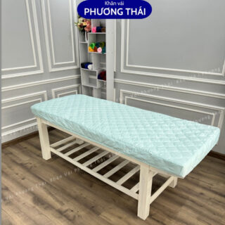 Ga bọc giường spa cotton trần bông cho giường spa, giường mi, phun xăm