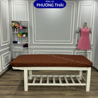 Ga bọc giường spa cotton trần bông cho giường spa, giường mi, phun xăm