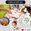 Khăn lau mặt spa siêu mềm mịn, thấm nước tốt, màu trắng