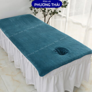 Khăn spa CÓ LỖ úp mặt, khăn trải giường, phủ lỗ spa
