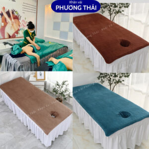 Khăn spa CÓ LỖ úp mặt, khăn trải giường, phủ lỗ spa Khăn spa CÓ LỖ úp mặt, khăn trải giường, phủ lỗ spa