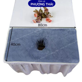 Khăn spa CÓ LỖ úp mặt, khăn trải giường, phủ lỗ spa
