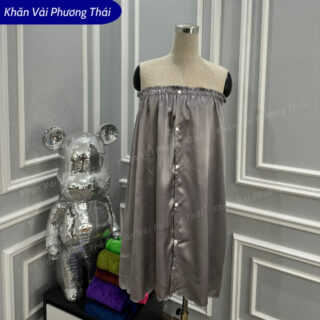 Váy quây spa có CÚC LƯNG, váy quây massage phi lụa cao cấp, mát mịn, không nhăn