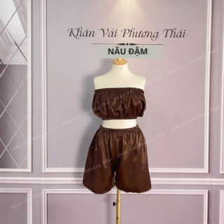 Bộ áo quây spa quần đùi mặc massage giảm béo, xông hơi chất phi lụa mát, chun co giãn tốt
