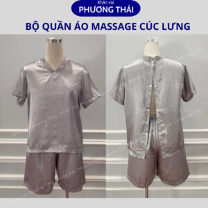 Bộ quần áo massage, trị liệu nam nữ có CÚC LƯNG, quần áo bệnh nhân vải phi lụa mát mịn Bộ quần áo massage, trị liệu có CÚC LƯNG, vải phi lụa mát mịn