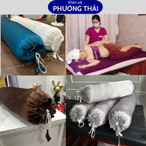 Gối kê chân spa, gối ôm spa lụa cao cấp dài 70cm Gối kê chân spa, gối ôm spa bông mềm, vải lụa cao cấp dài 70cm