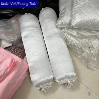 Gối kê chân spa, gối ôm spa lụa cao cấp dài 70cm