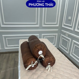 Gối kê chân spa, gối ôm spa lụa cao cấp dài 70cm
