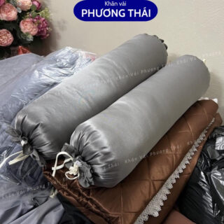 Gối kê chân spa, gối ôm spa lụa cao cấp dài 70cm