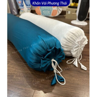 Gối kê chân spa, gối ôm spa lụa cao cấp dài 70cm