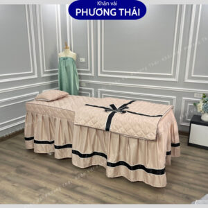 Ga giường spa đẹp trang trí siêu xinh, vải cotton cao cấp Ga giường spa đẹp, vải cotton trang trí siêu xinh