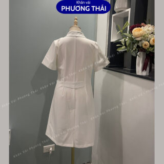 Áo blu trắng, áo bác sĩ cao cấp vải cotton lạnh, dày dặn, form đẹp cho bác sĩ, kỹ thuật viên, spa