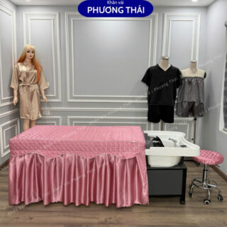 Ga giường gội đầu, ga gội 2in1 chất phi lụa trần bông cao cấp