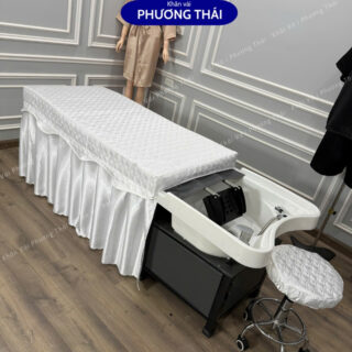 Ga giường gội đầu, ga gội 2in1 chất phi lụa trần bông cao cấp