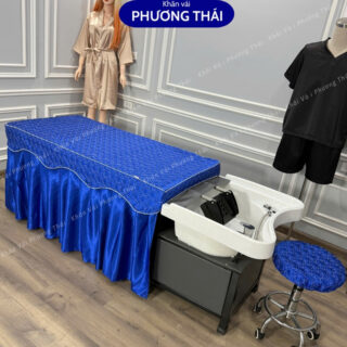 Ga giường gội đầu, ga gội 2in1 chất phi lụa trần bông cao cấp