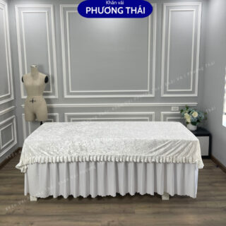 Tấm phủ nhung cao cấp cho spa, tấm phủ giường nối mi, phun xăm