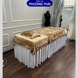 Tấm phủ nhung cao cấp cho spa, tấm phủ giường nối mi, phun xăm