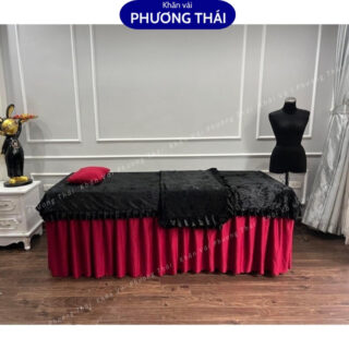 Tấm phủ nhung cao cấp cho spa, tấm phủ giường nối mi, phun xăm