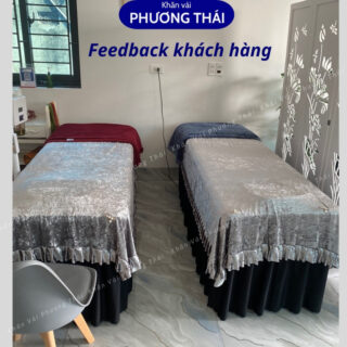 Tấm phủ nhung cao cấp cho spa, tấm phủ giường nối mi, phun xăm