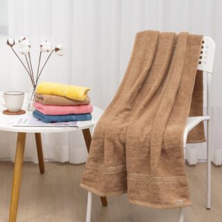 Khăn tắm cotton tự nhiên an toàn cho da, mềm mại thấm hút nước tốt, kt 60x120cm